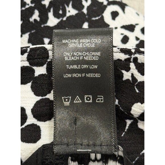 Ali Miles Womens Tunic Button-Up Top Black White Mosaic Jacket Lagenlook Size 3X - Picture 8 of 8